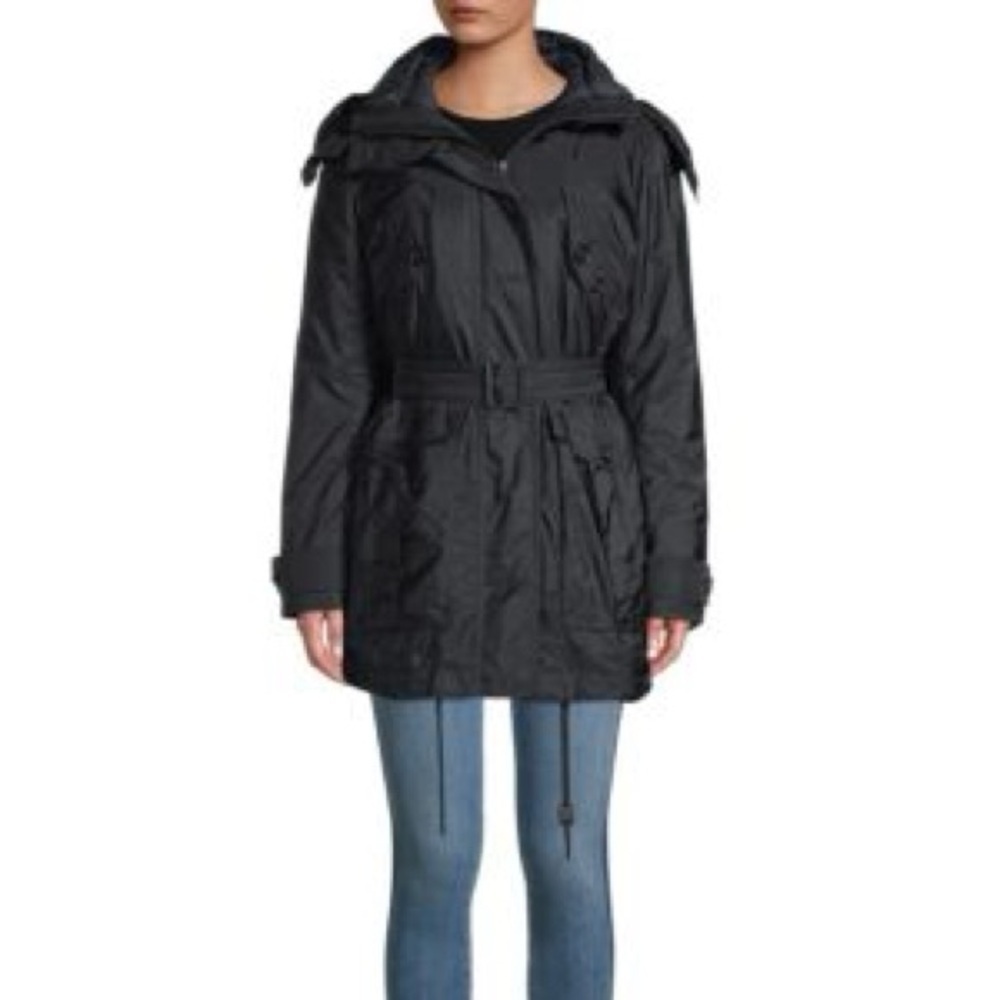 Kenneth Cole Reaction Puffer Tie Waist Winter Coat Jacket Small